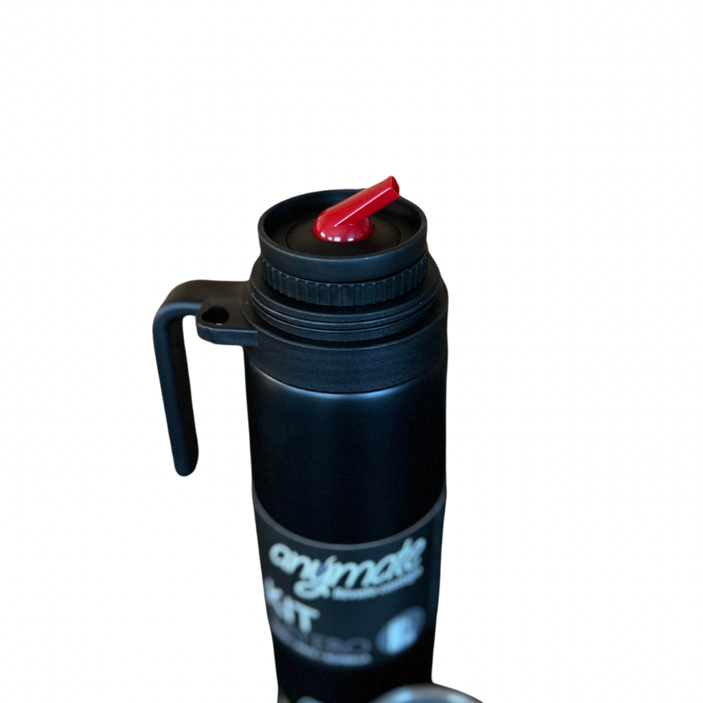 Termo Matero 3 en 1 Anymate 850 ml Acero Inoxidable Negro