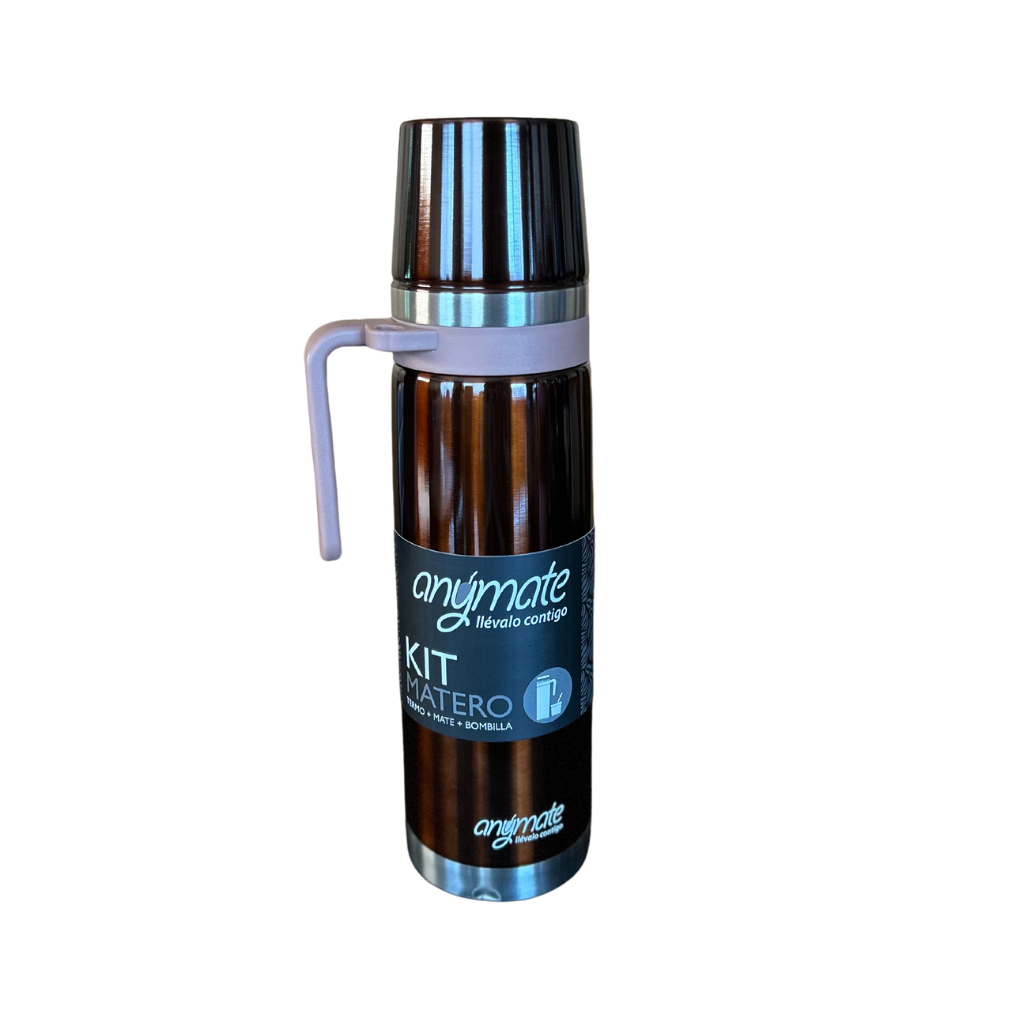 Termo Matero 3 en 1 Anymate 850 ml Acero inoxidable Cobre